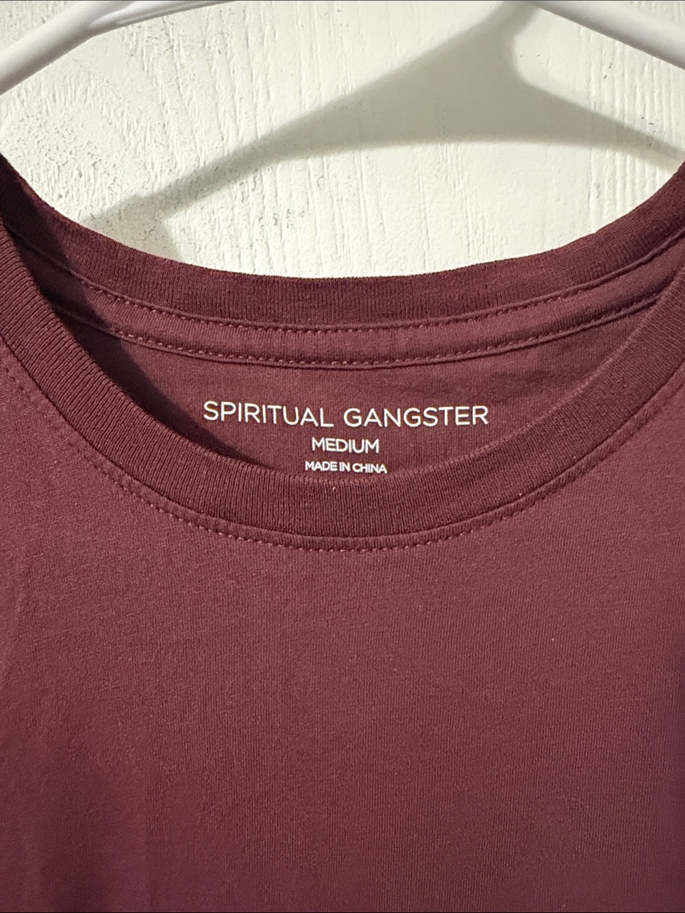 Spiritual Gangster NWOT Graphic Logo Muscle Tank Burgundy Plum Size Medium - Picture 3 of 5